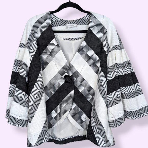 🍁Marallis Collection Striped Flared Jacket - Picture 5 of 9